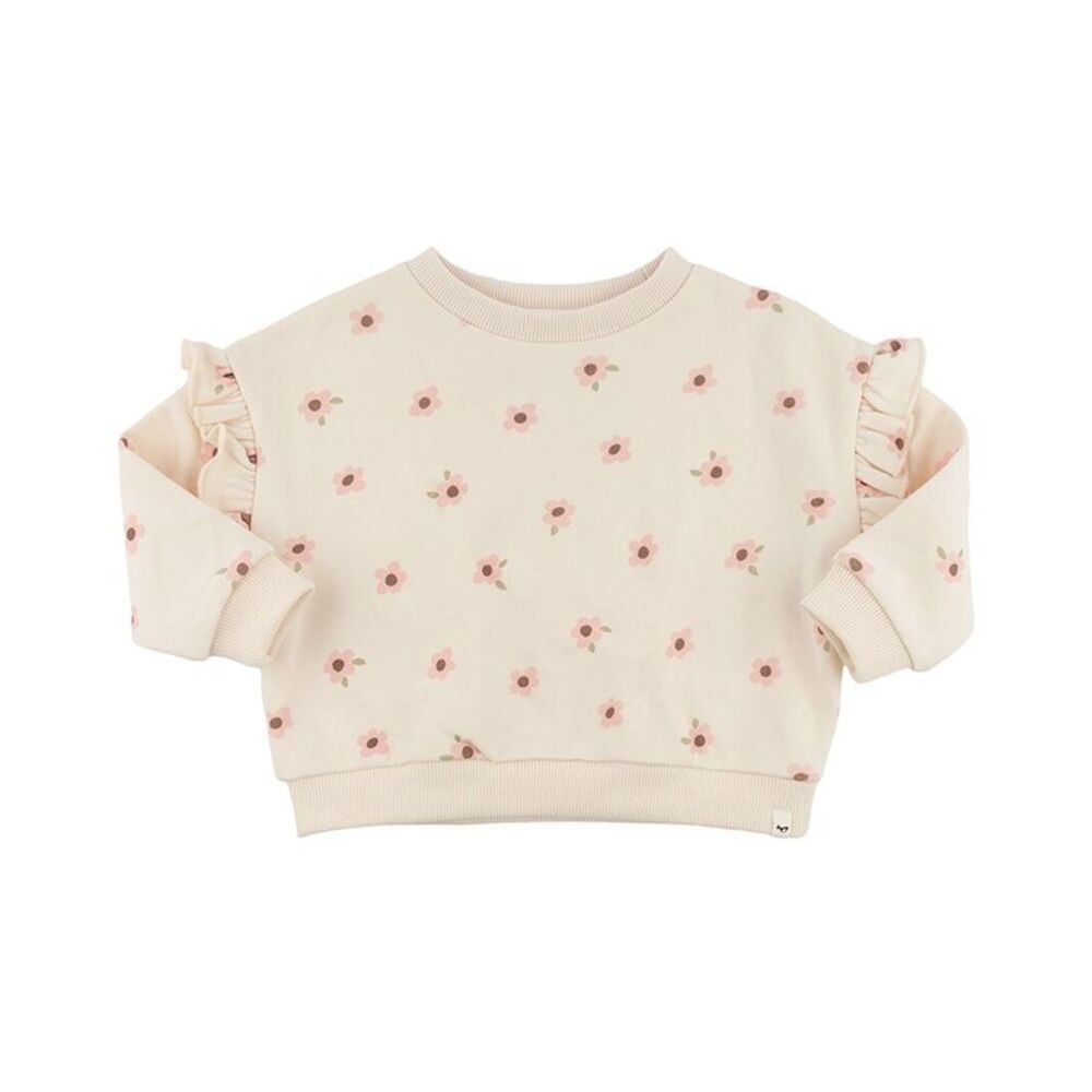 Oh Baby! Girls  Daisies Ruffle Slouch Sweatshirt